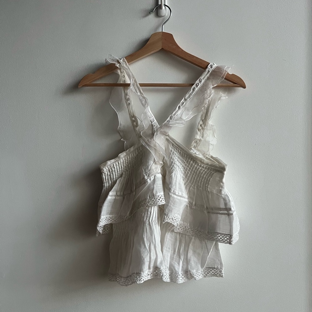 Isabel Marant Cream Lace Detail Top